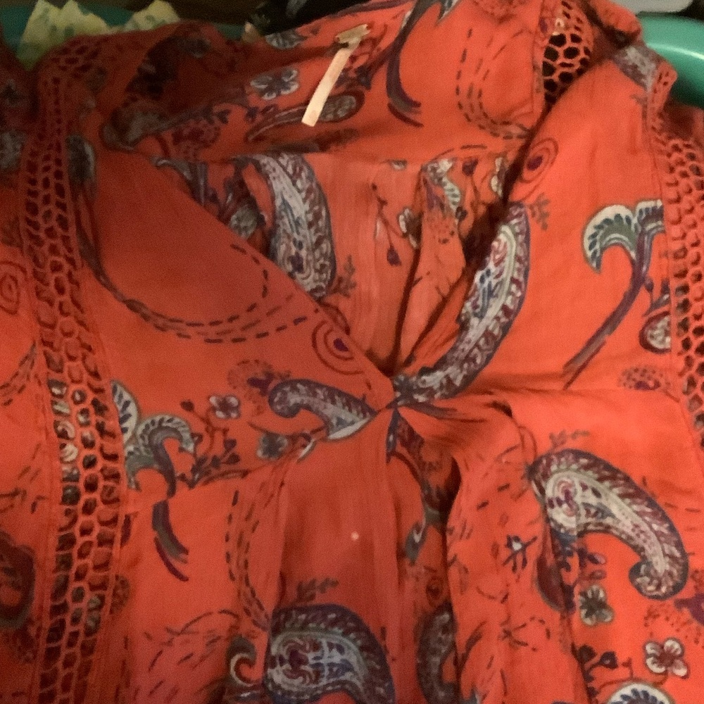 Free people just the two of us tunic. Open weave trim. Mini dress or tunic. Xl - Picture 7 of 12